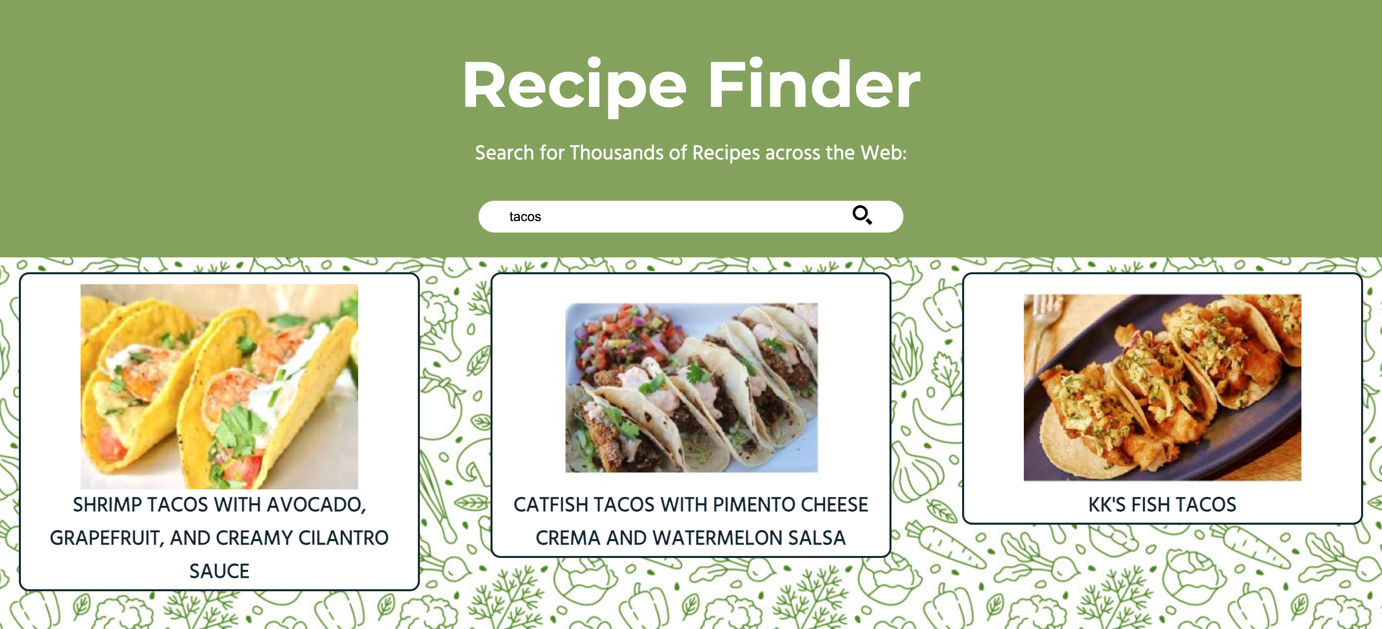 recipe finder web application